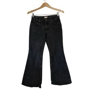 Luella Black/Gray Wash Flare Leg Jeans Size 38 Y2K